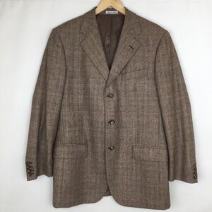 Ermenegildo Zegna Tweed Wool 3-Button Blazer Tan Men’s Size 50 Sports Coat